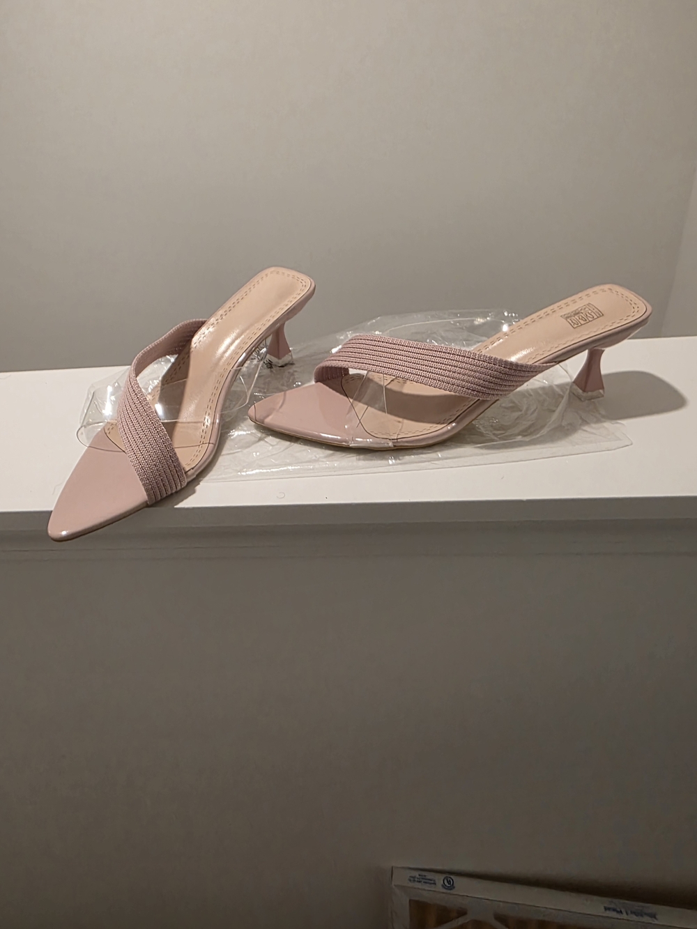 Women’s Pink Kitten Heel Slide Sandals